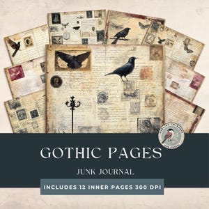 Gothic Pages Junk Journal | Vintage Gothic Scrapbook | Dark Gothic Pages | Elegant Gothic Junk Journal | Mystical Ephemera | Goth Pages