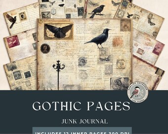Gothic Pages Junk Journal | Vintage Gothic Scrapbook | Dark Gothic Pages | Elegant Gothic Junk Journal | Mystical Ephemera | Goth Pages