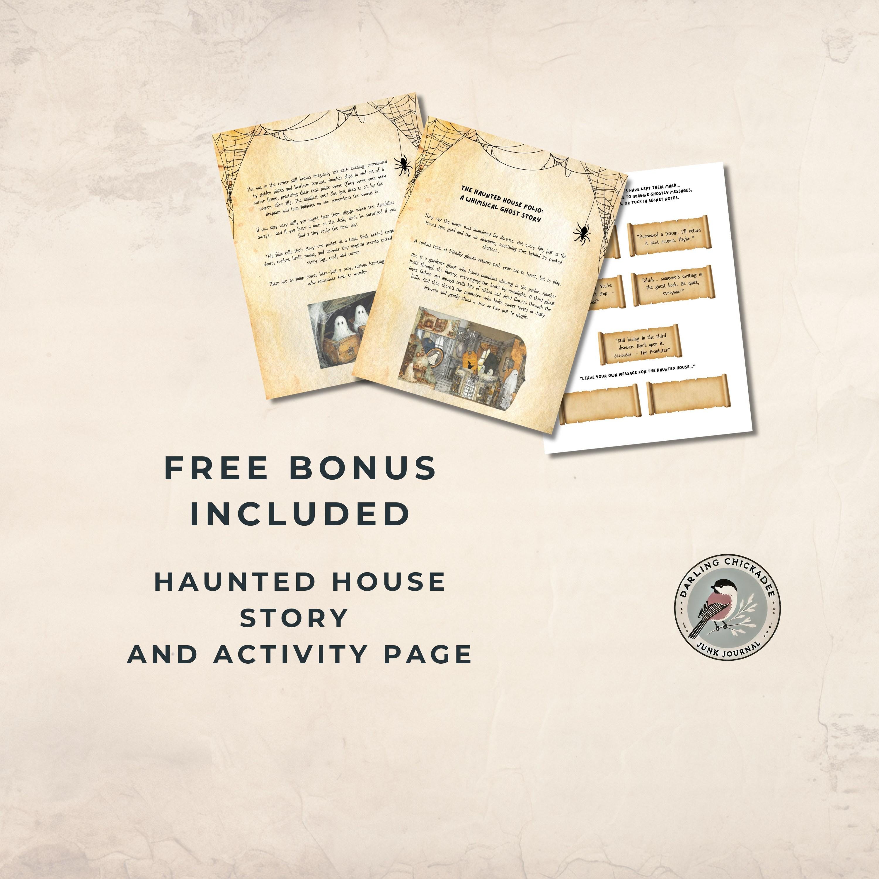 Haunted House Folio Junk Journal Kit | Halloween Scrapbooking | Spooky ...