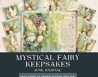 Mystical Fairy Junk Journal | Forest Fairy Scrapbooking | Whimsical Fairy Printable | Garden Fairy Craft | Floral Watercolor Style