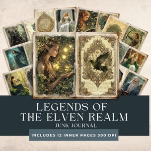 Elven Realm Junk Journal |Fantasy Scrapbooking | Mythical Printables | Magical Craft Supply | Enchanted Woodland Pages | Forest Elven Kit