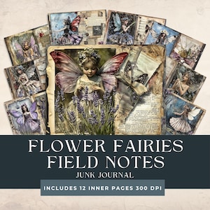 Flower Fairy Junk Journal Pages | Fantasy Journal Pages | Enchanted Printables | Garden Fairy Scrapbooking |  Fairyland Paper Craft