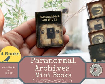 Paranormal Archives  4 Mini Books – Printable Junk Journal Set | Haunted Journals, Ghost & Spirit Ephemera |  Junk Journal Miniature Kit