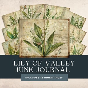 muguet | Journal indésirable imprimable | Papier pour scrapbooking | Créations en papier | Fournitures pour journaux indésirables | Encart de journal | Téléchargement numérique
