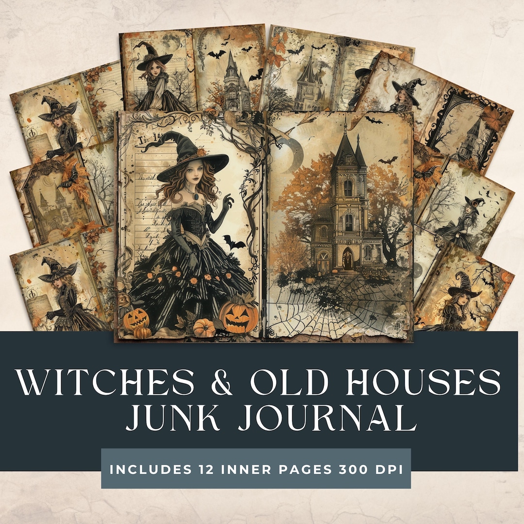 Whimsical Witches and Haunted Houses | Witch Paper | Download Junk ...