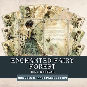 Enchanted Fairy Forest Junk Journal | Forest Fairy Scrapbooking | Deep Forest Printable | Fairy Scrapbooking | Watercolor Magic Style Pages
