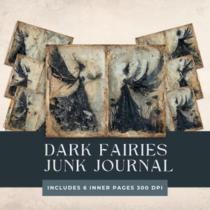 Gothic Fairy Printable Paper | Fairy Scrapbook | Dark Fairy | Fantasy Junk Journal | Goth Grudge Scrapbook | Fairy Digital Collage Sheets