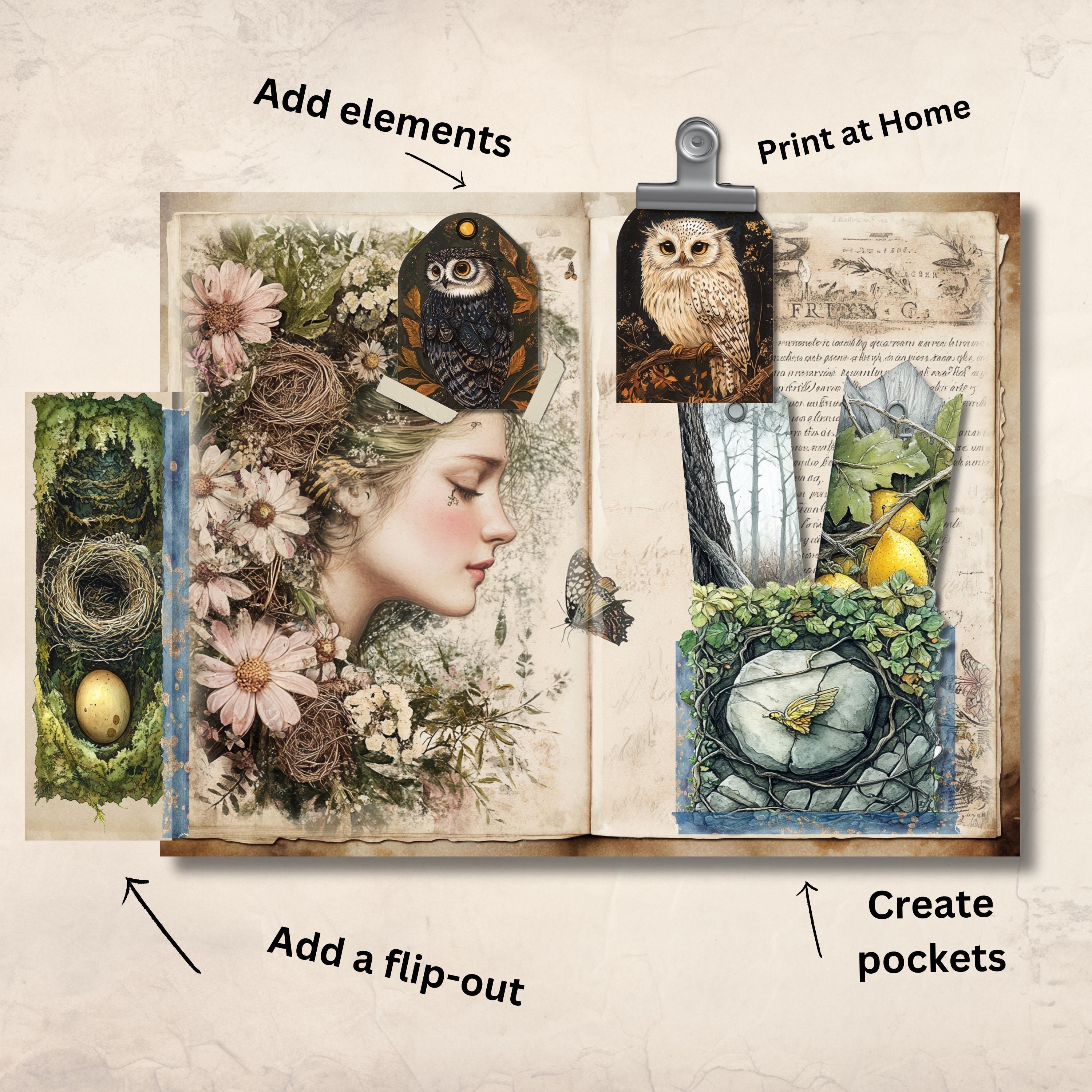 Magical Elven Forest Junk Journal Kit | Whimsical Woodland Pages ...