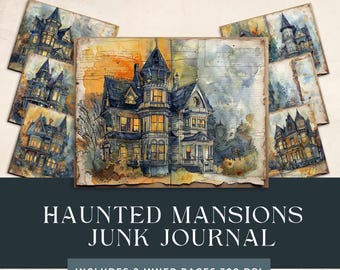 Haunted Mansion Junk Journal | Haunted House Printables | Ghost Craft | Abandoned Houses Pages | Gothic Scrapbooking | Spooky | Mystery