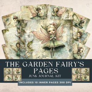 The Garden Fairy Junk Journal Kit | Fee Scrapbooking | Blumenfee Printable | Verträumte Feen-Ephemera | Blumen Aquarell Stil