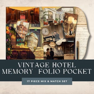 Vintage Hotel Erinnerungen Junk Journal Folio | Reise Printables | Vintage Reise Scrapbooking Retro Hotel Mix and Match Handwerk Versorgung