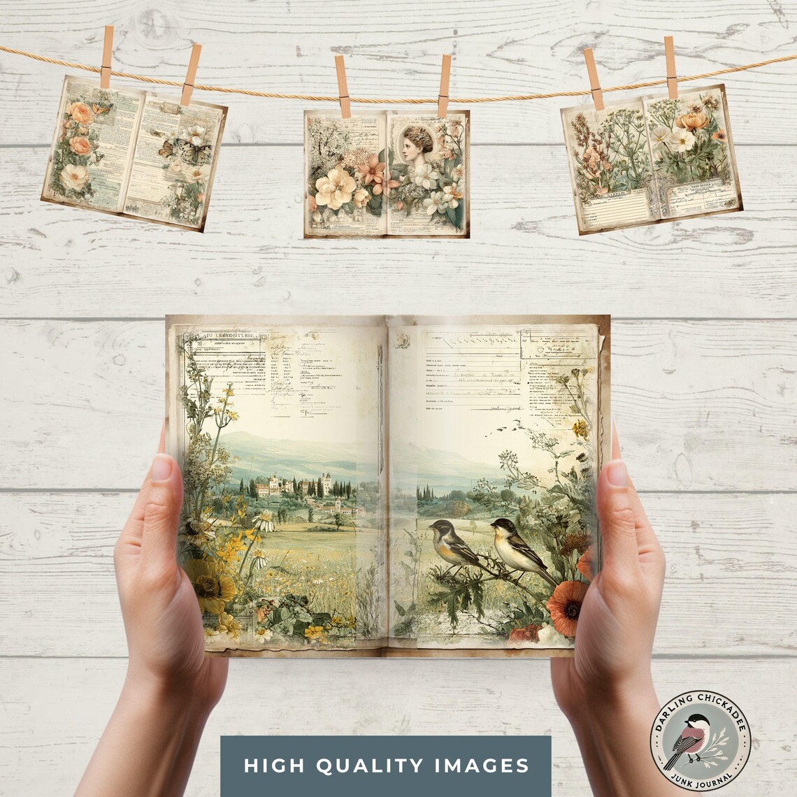 Jane’s Spring Journal – Regency Era Junk Journal Kit, Vintage Floral ...