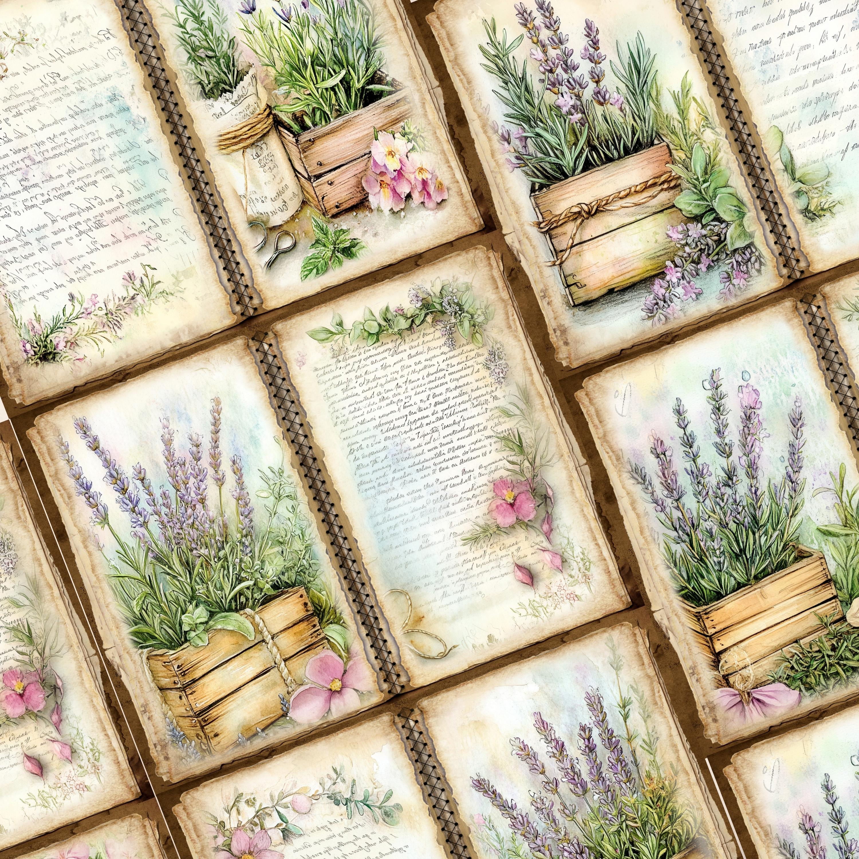 Herbs Garden Junk Journal Kit | Printable Botanical Pages & Ephemera ...