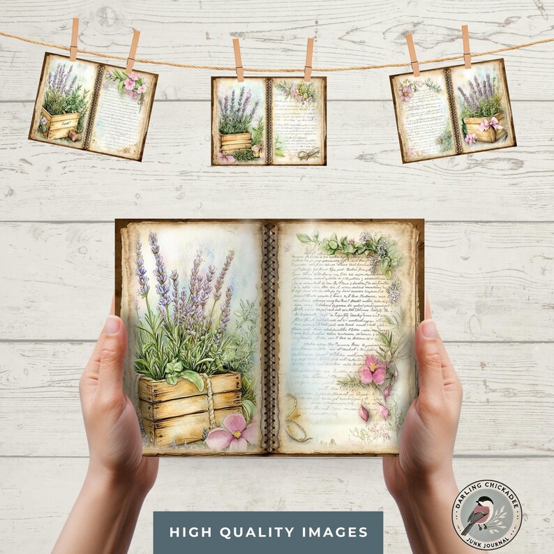 Herbs Garden Junk Journal Kit | Printable Botanical Pages & Ephemera ...