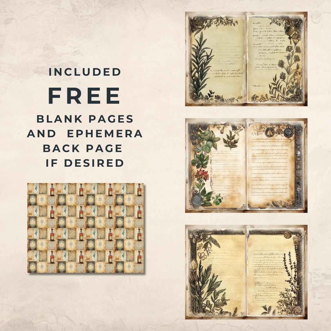 Victorian Apothecary Junk Journal Kit | Herbal Vintage Ephemera ...