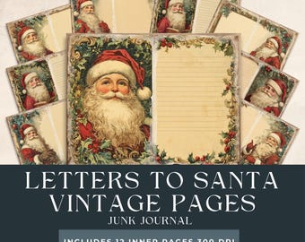 Letters to Santa Vintage Pages Junk Journal | Holiday Notebook | Vintage Christmas Printables