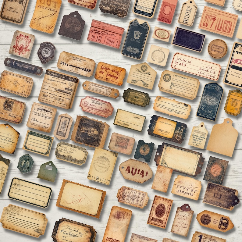 Cabinet of Labels – Vintage Label Ephemera Kit | Printable Tags ...
