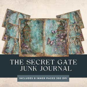 Le journal indésirable de la porte secrète |  Créations en papier fantaisistes pour portes de jardin | Portes de jardin enchantées en téléchargement numérique | Fleurs et papillons