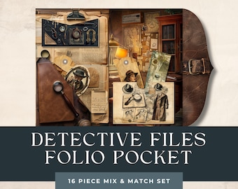 Folio Insert Mystery | Junk Journal Kit | Journal Printable | Detective Folio, Murder Mystery | Crime Junk Journal Mystery Case File