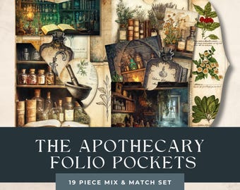 Victorian Apothecary Folio Junk Journal | Green Witch Paper | Herbal Vintage  Folding Folio | Botanical Apothecary Scrapbook | Magic Potion