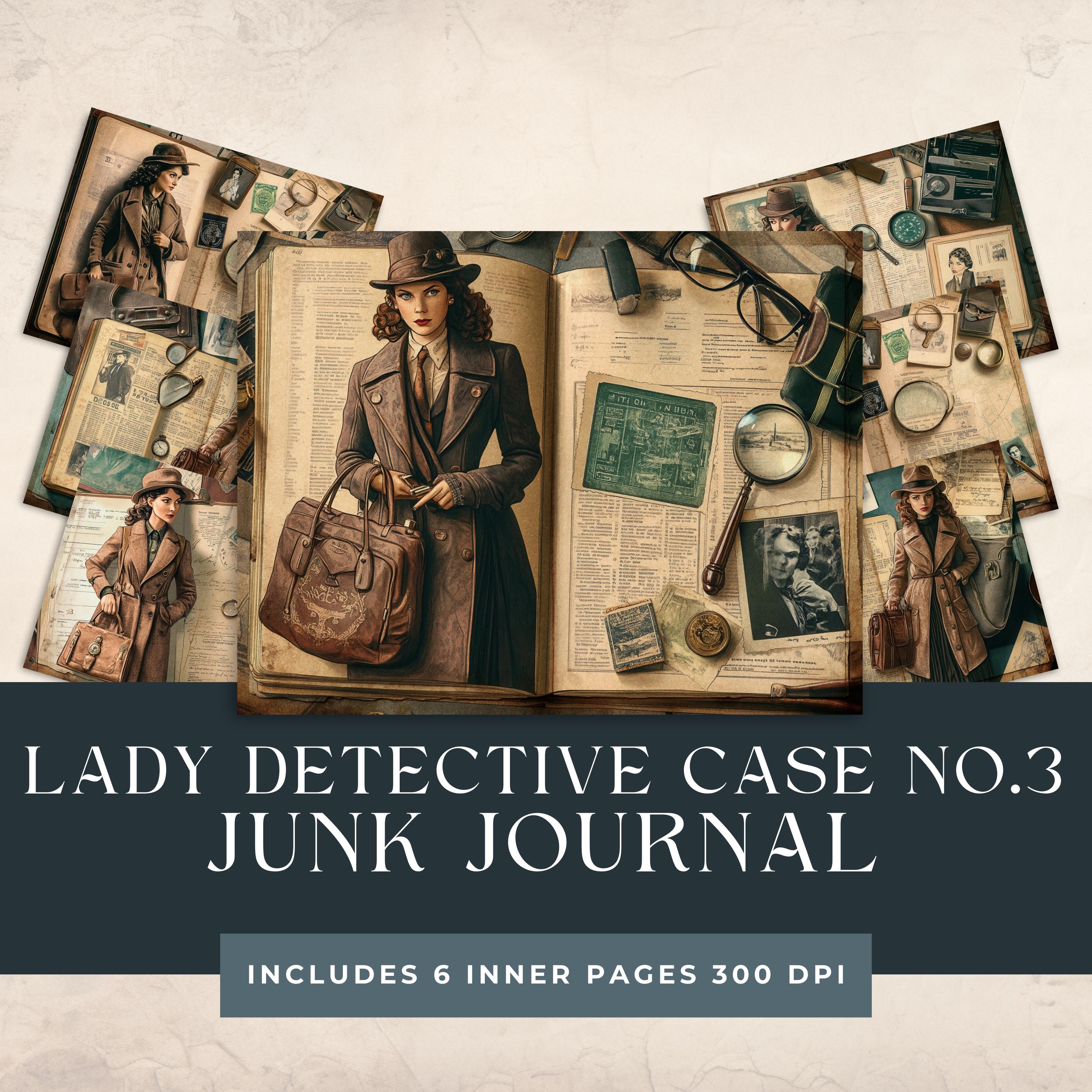 Lady Detective Case No.3 Junk Journal Kit | Detective Files | Crime ...