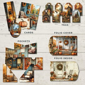 Nostalgic Fall Porches Junk Journal Folio | Vintage Fall Printable ...