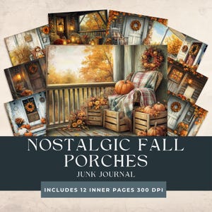 Nostalgic Fall Porches Junk Journal Kit | Cozy Autumn Scrapbooking ...