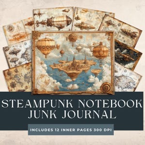 Steampunk Junk Journal | viktorianischen Printable | Steampunk Collage Sheet | Digitales Industriepapier |  Vintage Mechanisches Sammelalbum