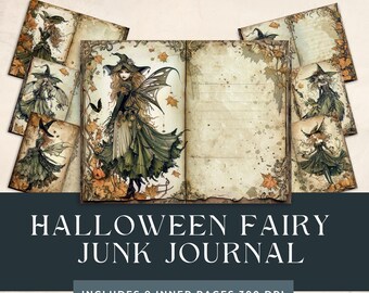 Halloween Junk Journal | Fairy Tales Printable | Fairy Printable Pages | Gothic Digital Paper | Spooky Printable | Fantasy Backgrounds