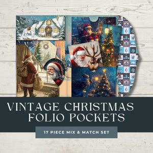 Vintage Christmas Folio Junk Journal | Rustic Christmas Folio | Printable Ephemera | Junk Journal Supplies | Holiday Crafting Supplies