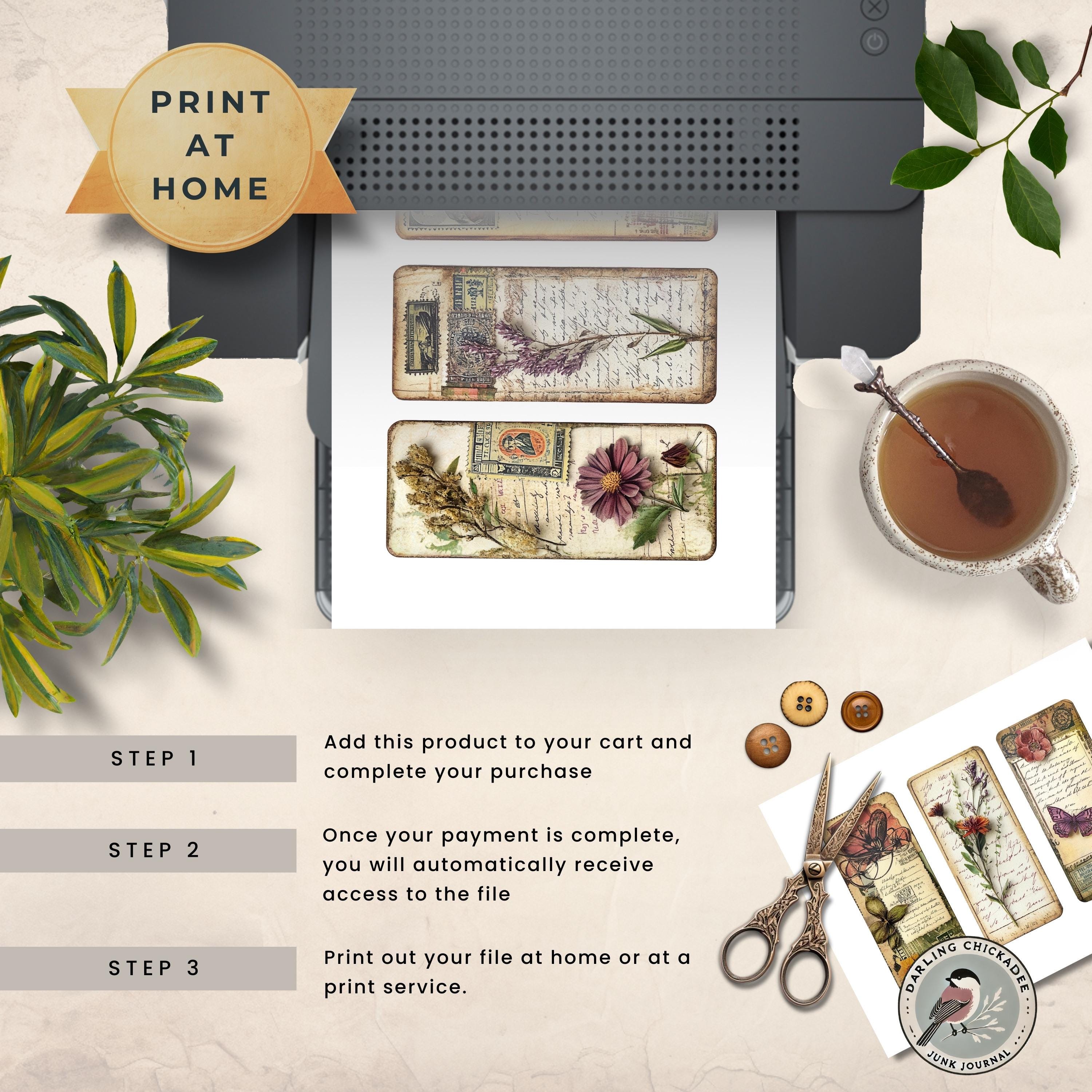 Vintage Botanical Ephemera Kit | Printable Junk Journal Extras ...