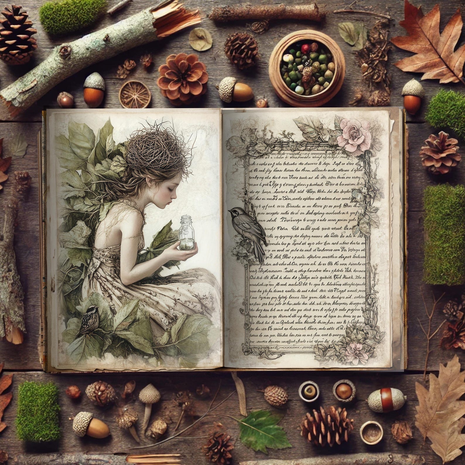 Magical Elven Forest Junk Journal Kit | Whimsical Woodland Pages ...