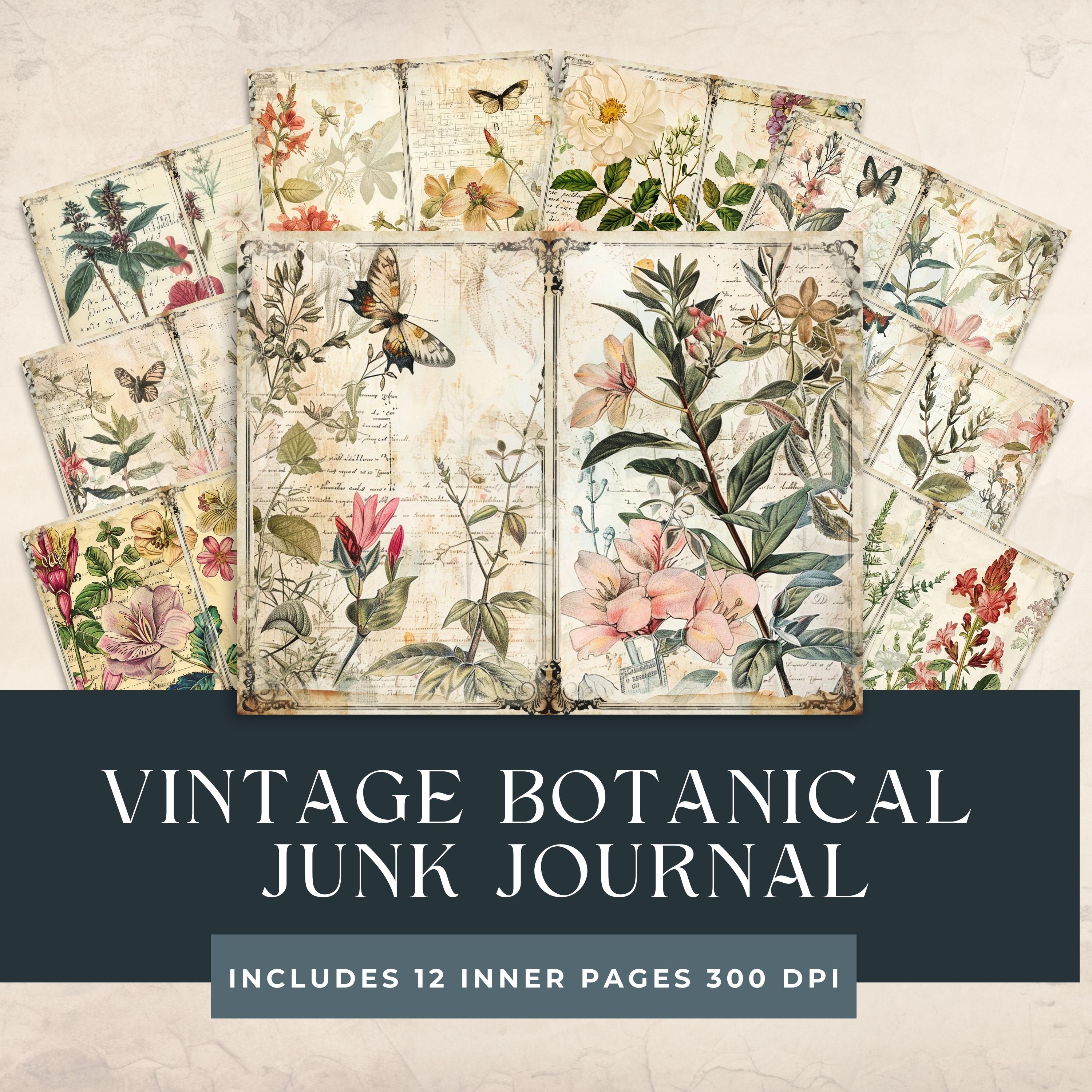 Floral Junk Journal | Vintage Ephemera | Vintage Journal Pages ...