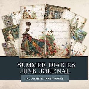 Shabby Chic | Vintage Junk Journal | Victorian Era | Digital Scrapbook Paper Kit | Summer Digital Pack | Victorian Pages | Card Making