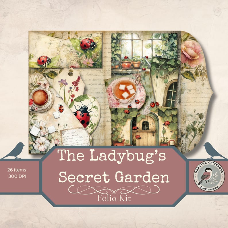 Ladybug Junk Journal Folio Kit – Printable Ladybug’s Secret Garden ...