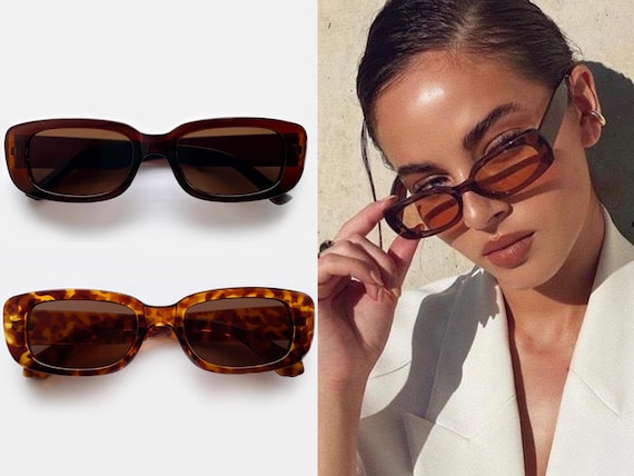 Buy SORVINO Rectangle Sunglasses for Women Men Vintage Retro Sunglasses  Square Frame Eyewear (Black+Leopard, 52) at Amazon.in