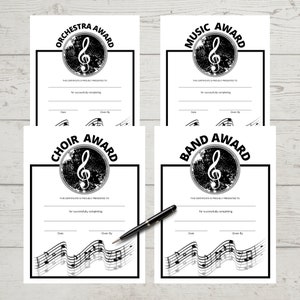 Certificate of Achievement, Music Award, Choir Award,Orchestra Award,Band Award,Certificate,Printable Award,Instant Download, School Awards,