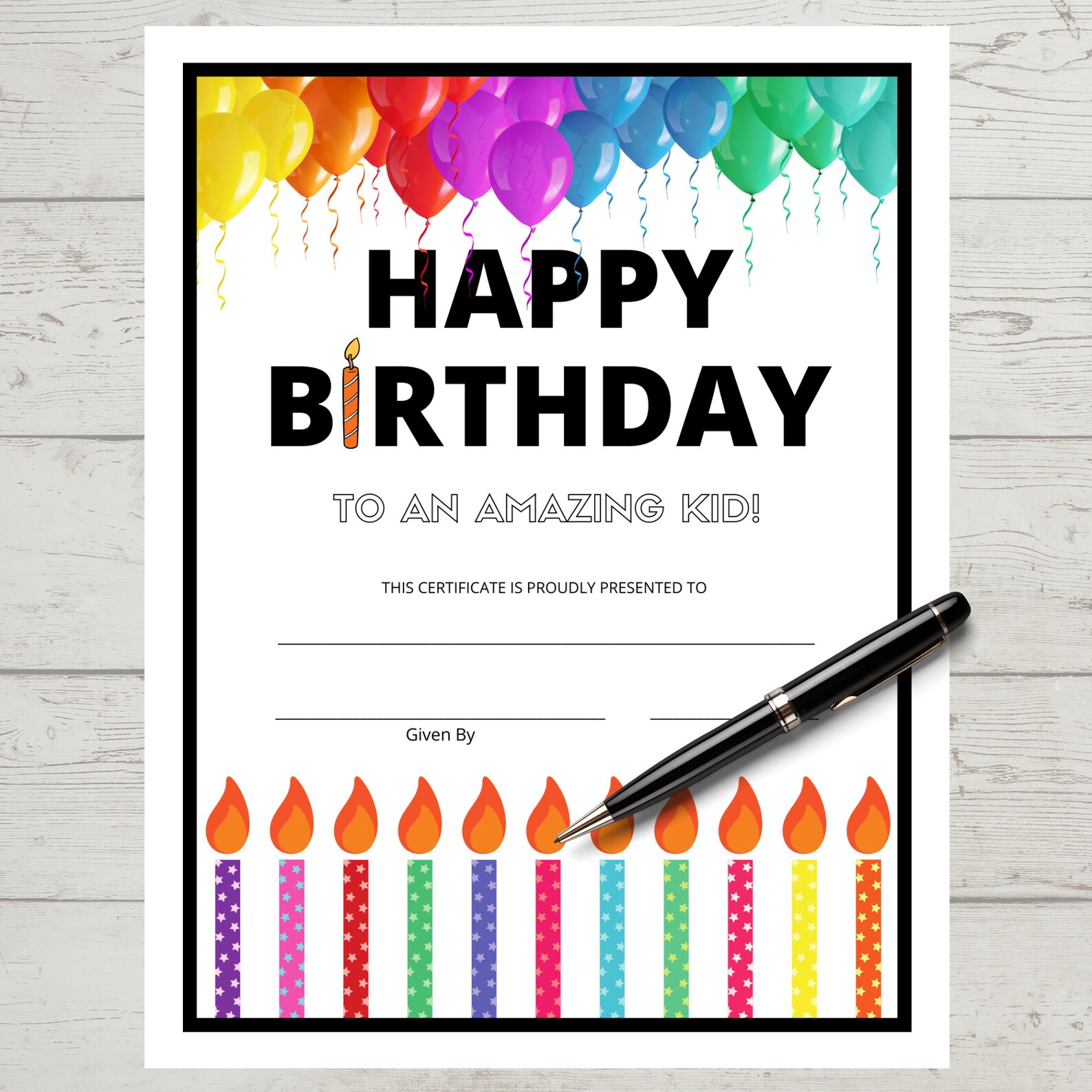 Happy Birthday Card, Certificate, Birthday Card, Student Birthday Award