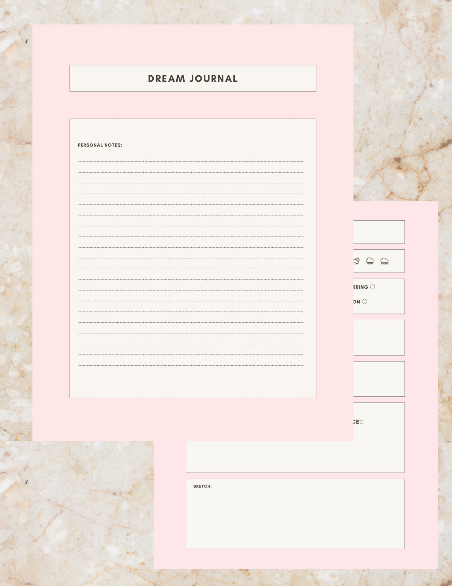 Dream Journal PDF Instant Download Etsy