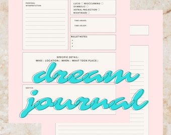 Dream journal PDF Instant Download