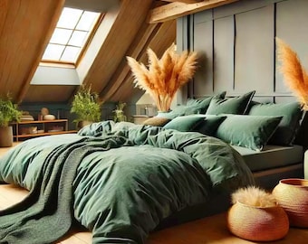 Washed Cotton 4pc Bedding Set, King Duvet Cover Set, Cotton Bedding Set,  Cotton Duvet cover Set with Bedsheet, King Queen Comforter Set