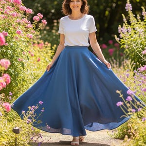 Linen Skirt, Maxi Linen Skirt, Long Linen Skirt / Maxi Length Skirt /Cotton Linen Maxi Skirt  / Elastic Linen Cotton Skirt/Summer Maxi dress