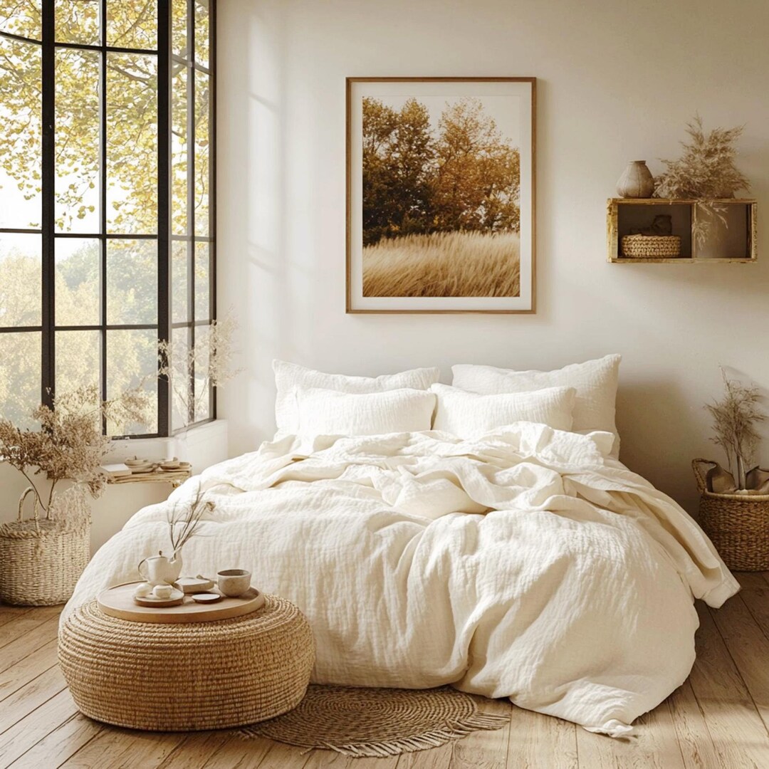 Bio-Musselin-Baumwoll-Bettwäsche-Set: Atmungsaktiver Musselin