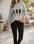 Cat Graphic Sweater – Cozy Knit Pullover, Cat Lover Gift