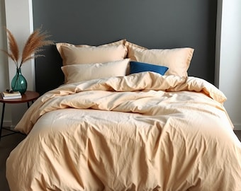 Organic Cotton bedding set, Luxurious 4pcs Cotton Duvet Set, Classic Soft Cotton Bedding,   Single / Double / King  Premium Cotton Duvet Set