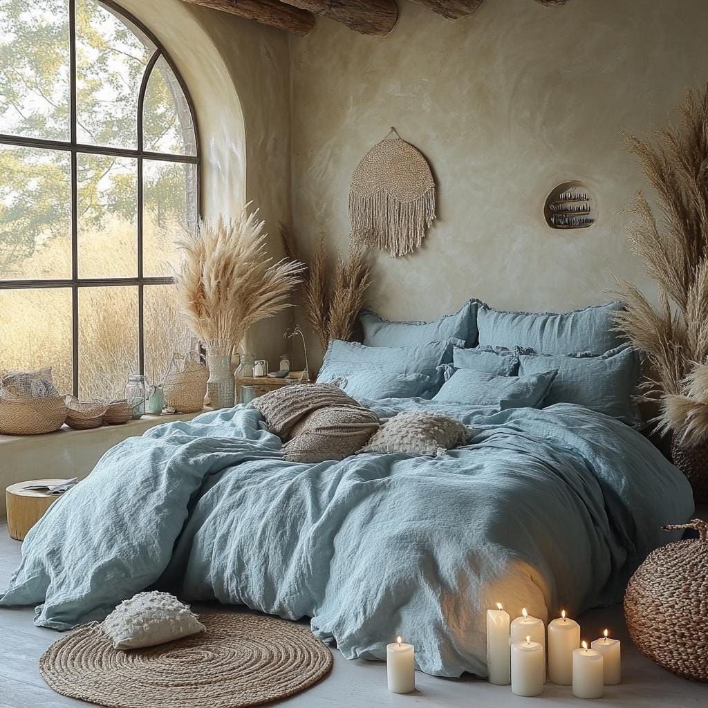Washed Cotton Duvet Cover, Luxury Cotton Bedding Set, Organic Washed Cotton Bedsheet, Premium Cotton 4 Pc Bedding Set