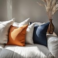 Organic Linen Throw Pillow Cover: Boho Decorative Cushion