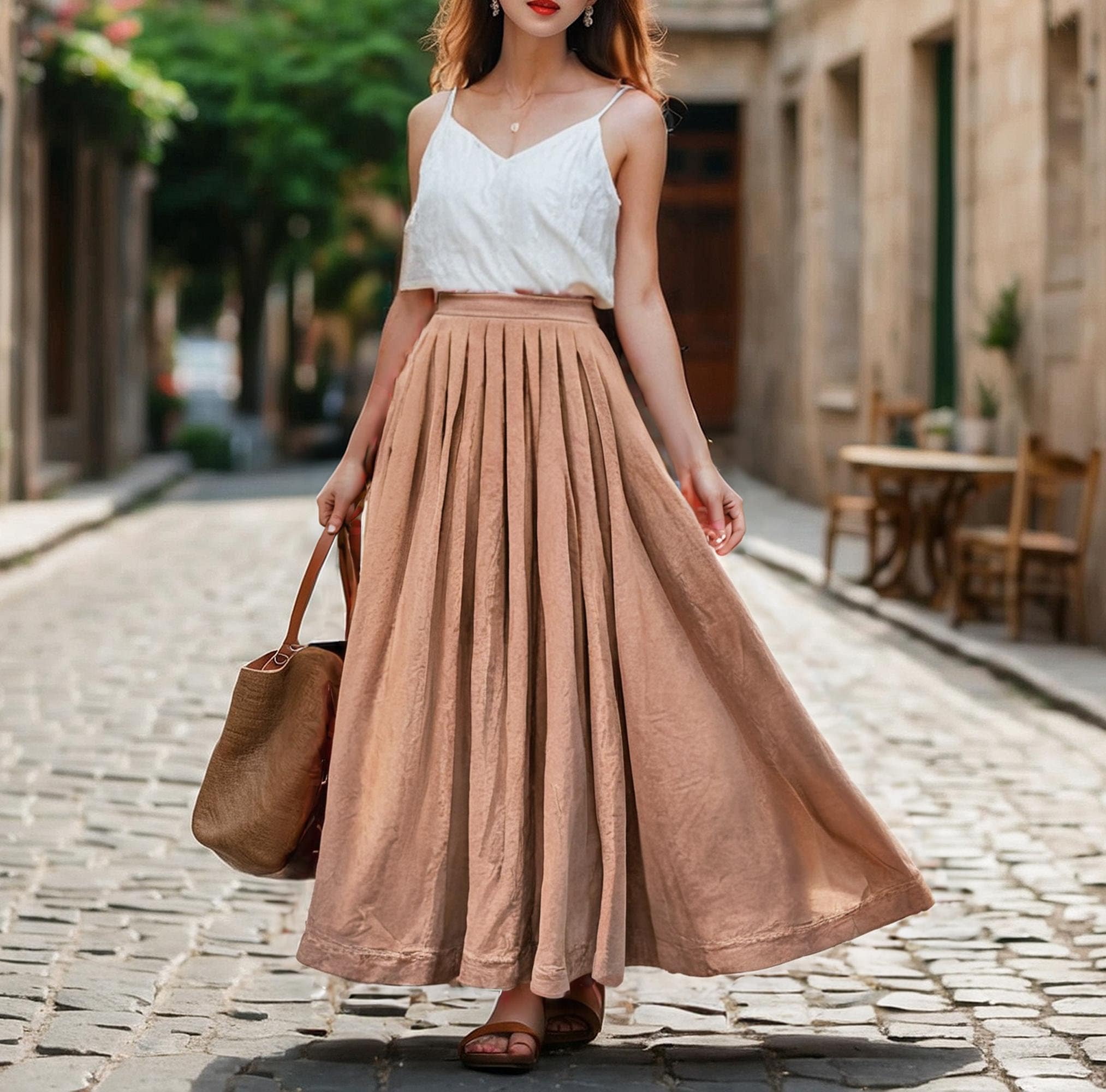 Linen skirt maxi skirt women skirt (1161) Linen skirt maxi skirt women skirt (1161)
