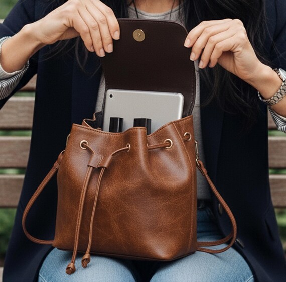 Mini Leather Backpack Purse: Casual Travel Rucksack - Etsy  display picture 2
