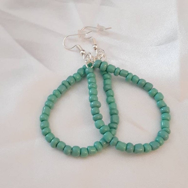 Seed Bead Gold Hoops